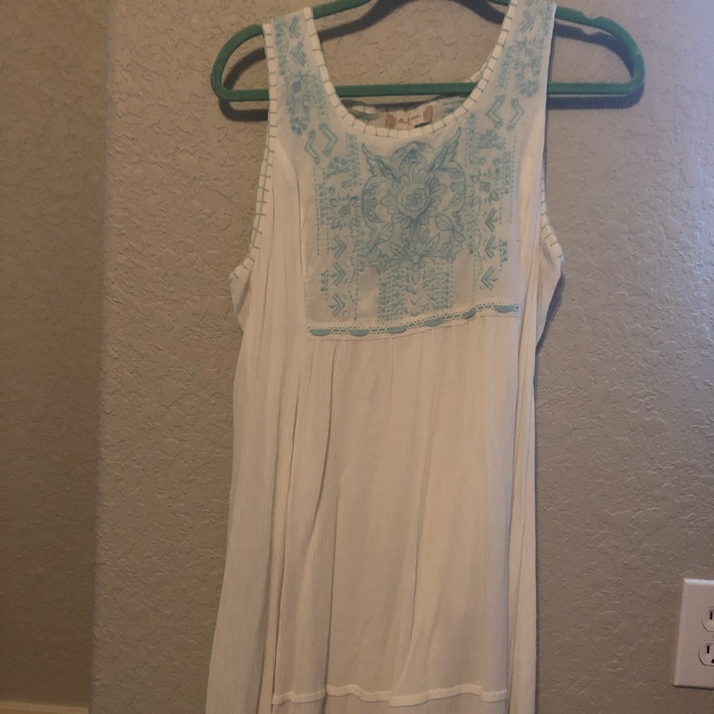 Embroidered Mexican style tank top dress